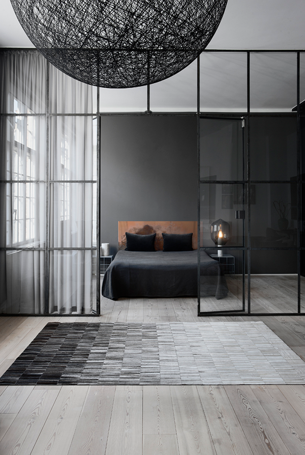 Dark minimalist interior design